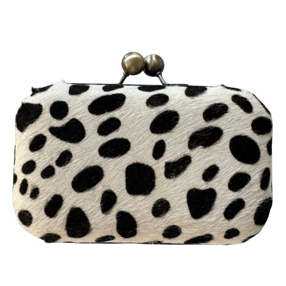 Dalmatian Print Hair-on-Hide Clutch Bag - Picture 1 of 8